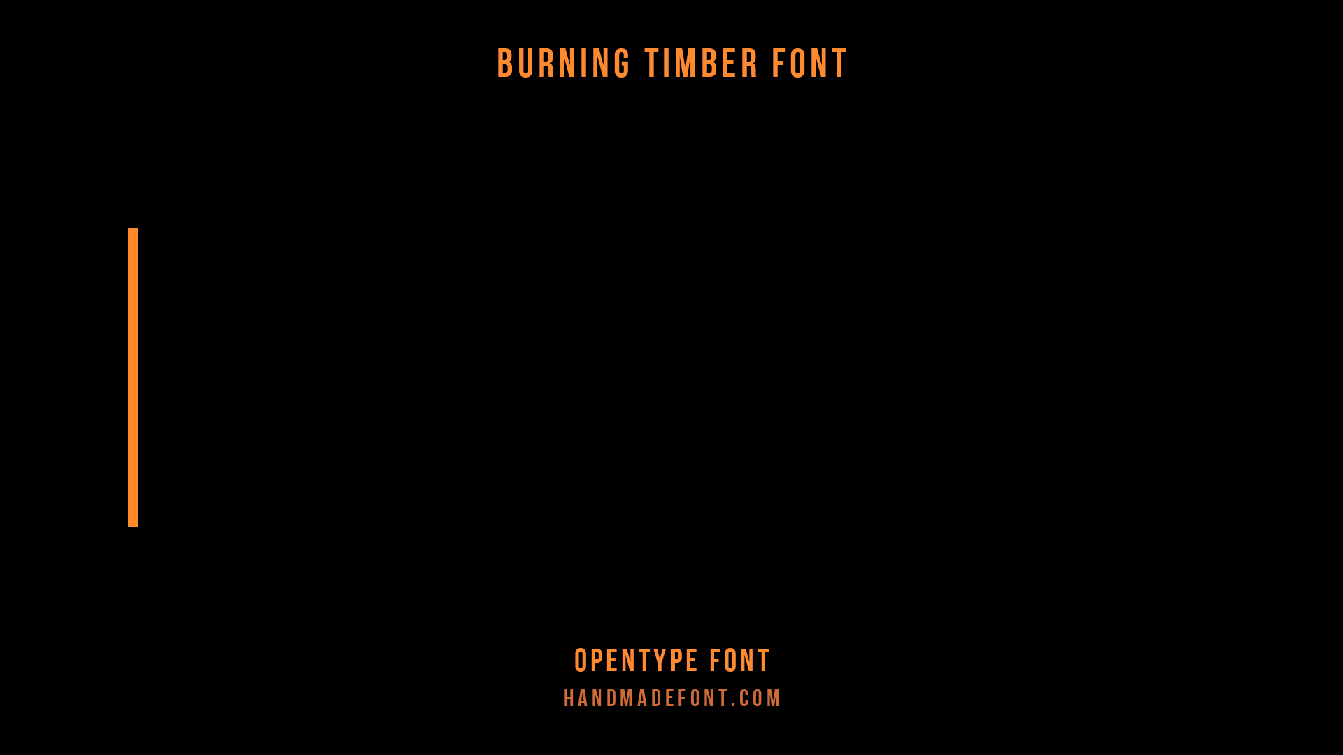 Burning Timber Font typewriter animation on black Burning Timber Font typewriter animation typing BU on a black background