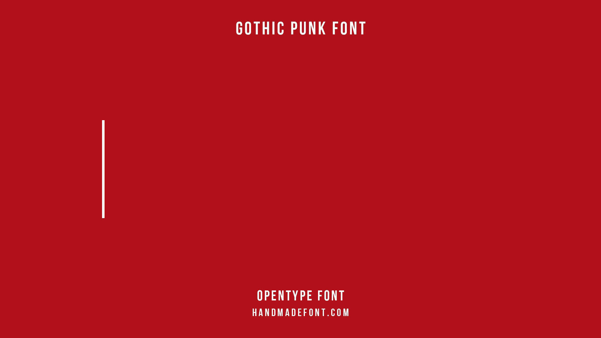 Gothic Punk Font typewriter test on red Typewriter-style animation of the Gothic Punk Font letter by letter on a deep red background